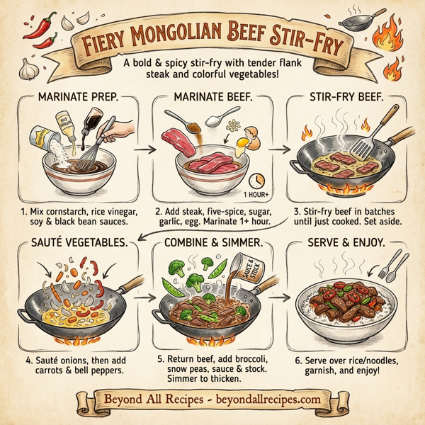 Fiery Mongolian Beef Stir-Fry instructions