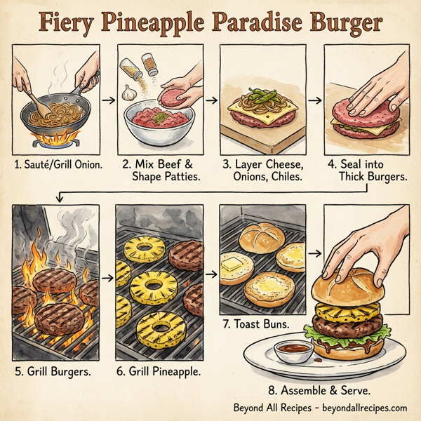 Fiery Pineapple Paradise Burger instructions