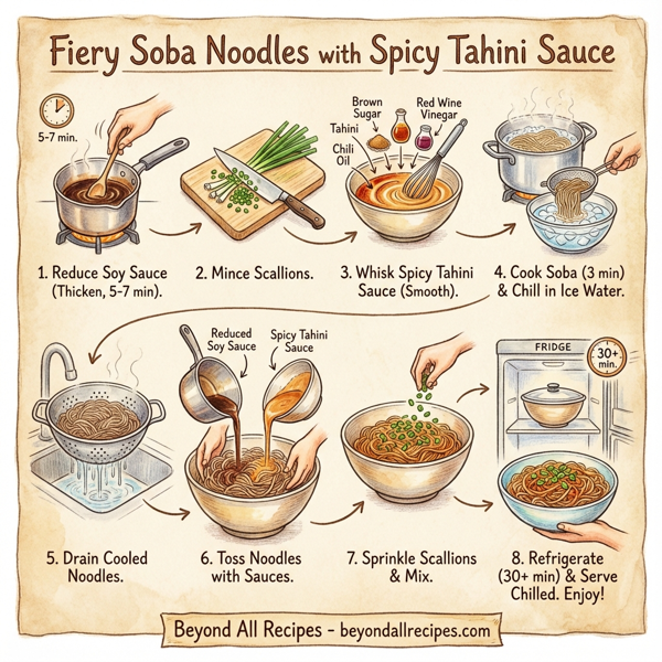 Fiery Soba Noodles with Spicy Tahini Sauce instructions