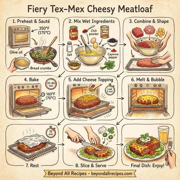 Fiery Tex-Mex Cheesy Meatloaf instructions