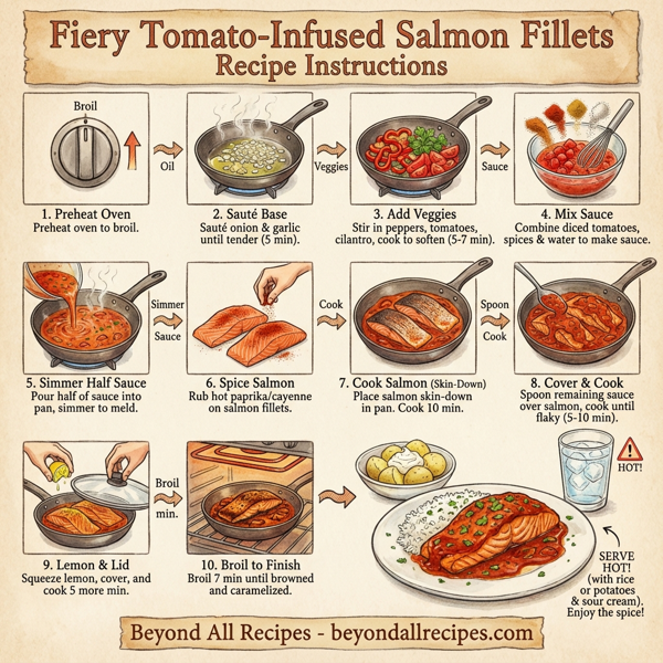 Fiery Tomato-Infused Salmon Fillets instructions