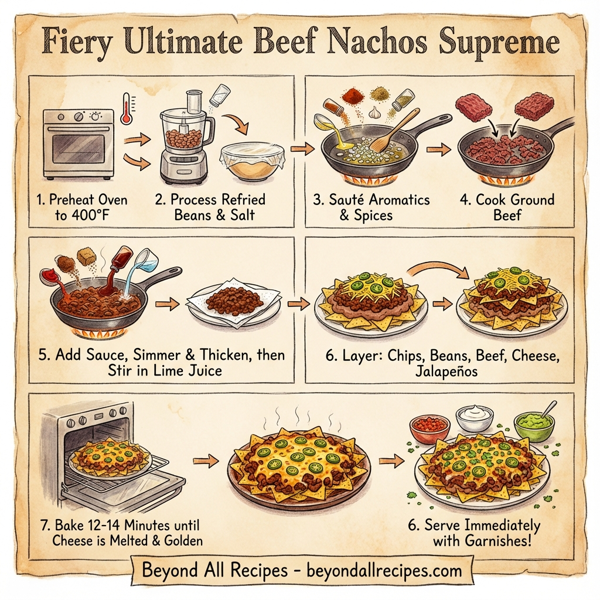 Fiery Ultimate Beef Nachos Supreme instructions