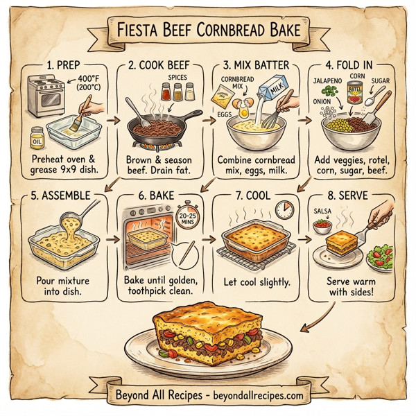 Fiesta Beef Cornbread Bake instructions