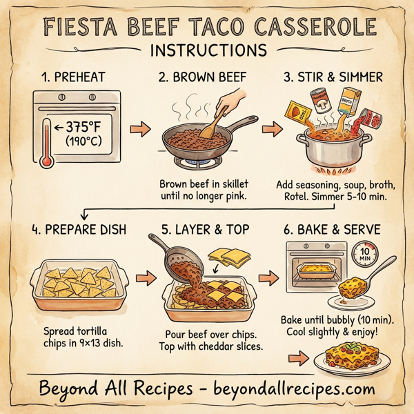 Fiesta Beef Taco Casserole instructions
