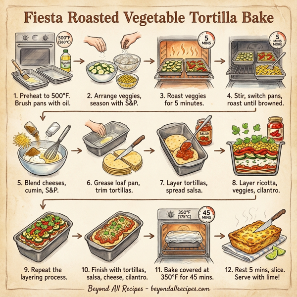 Fiesta Roasted Vegetable Tortilla Bake instructions
