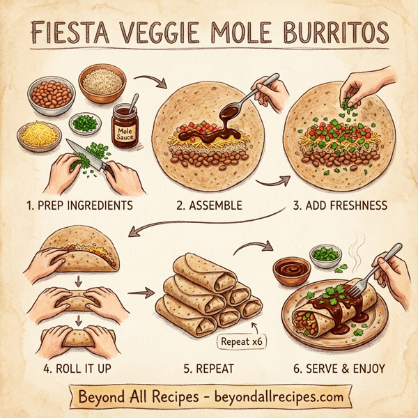 Fiesta Veggie Mole Burritos instructions