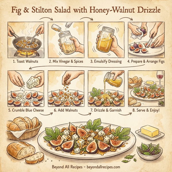 Fig & Stilton Salad with Honey-Walnut Drizzle instructions