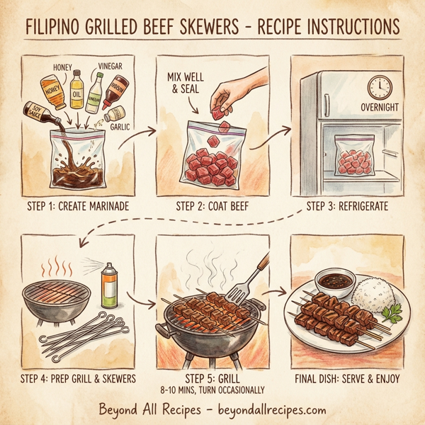 Filipino Grilled Beef Skewers instructions