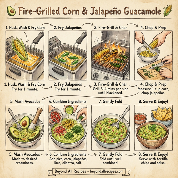 Fire-Grilled Corn & Jalapeño Guacamole instructions