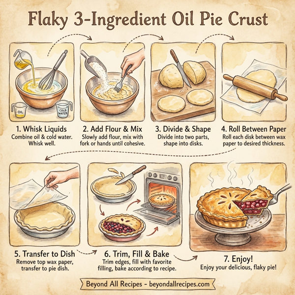 Flaky 3-Ingredient Oil Pie Crust instructions