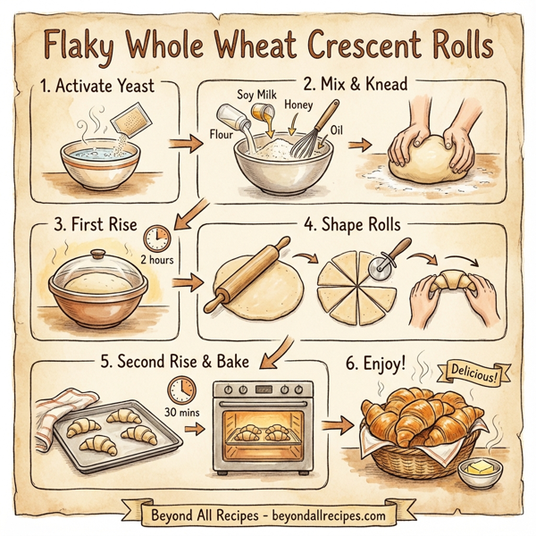 Flaky Whole Wheat Crescent Rolls instructions
