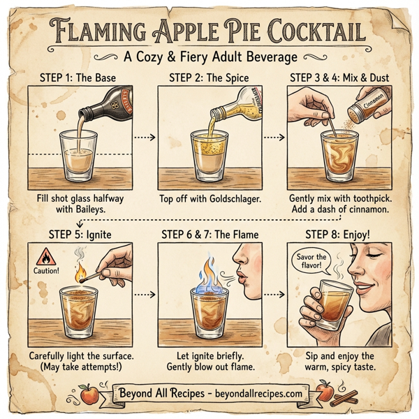 Flaming Apple Pie Cocktail instructions
