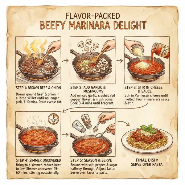 Flavor-Packed Beefy Marinara Delight instructions