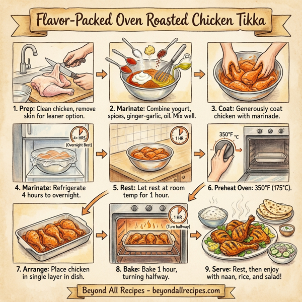 Flavor-Packed Oven Roasted Chicken Tikka instructions