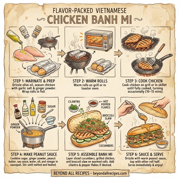 Flavor-Packed Vietnamese Chicken Banh Mi instructions