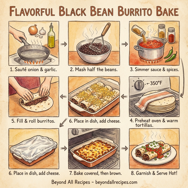 Flavorful Black Bean Burrito Bake instructions