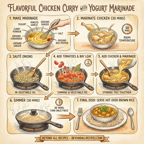 Flavorful Chicken Curry with Yogurt Marinade instructions