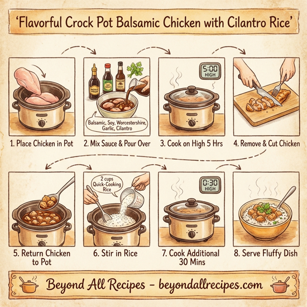 Flavorful Crock Pot Balsamic Chicken with Cilantro Rice instructions