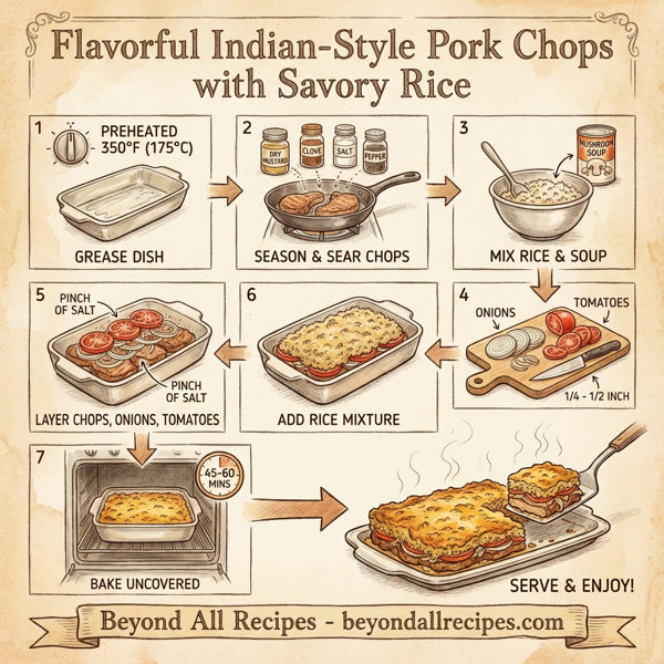 Flavorful Indian-Style Pork Chops with Savory Rice instructions