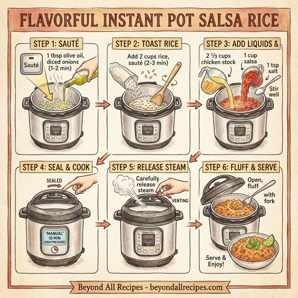 Flavorful Instant Pot Salsa Rice instructions