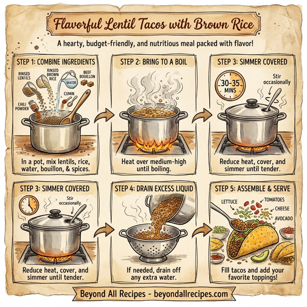 Flavorful Lentil Tacos with Brown Rice instructions