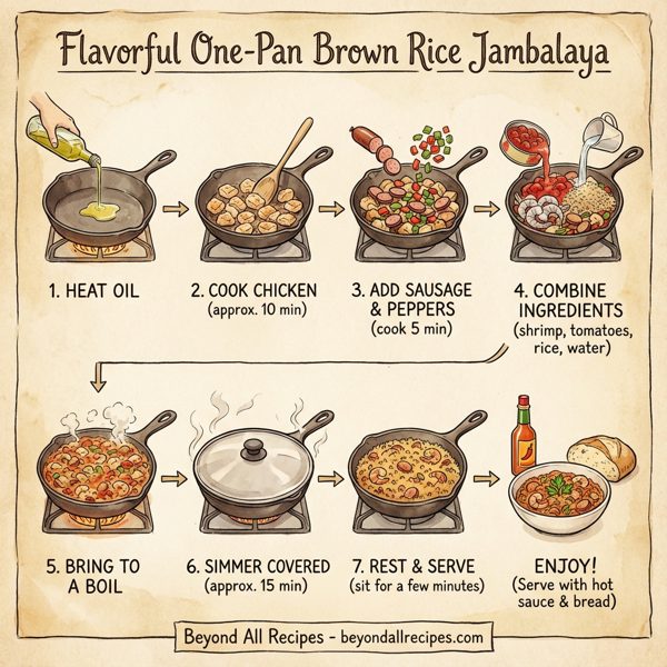 Flavorful One-Pan Brown Rice Jambalaya instructions