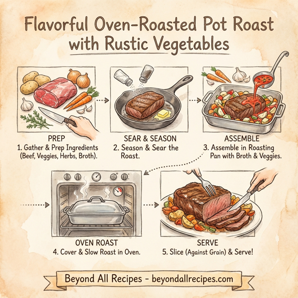 Flavorful Oven-Roasted Pot Roast with Rustic Vegetables instructions