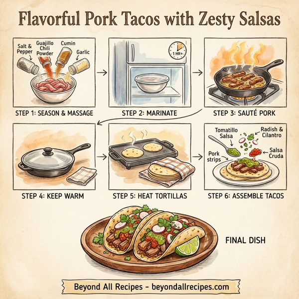 Flavorful Pork Tacos with Zesty Salsas instructions