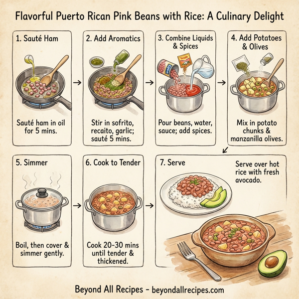 Flavorful Puerto Rican Pink Beans with Rice instructions