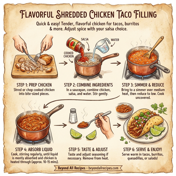 Flavorful Shredded Chicken Taco Filling instructions