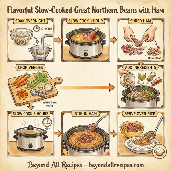 Flavorful Slow-Cooked Great Northern Beans with Ham instructions