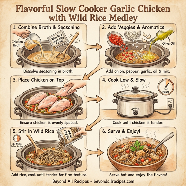 Flavorful Slow Cooker Garlic Chicken with Wild Rice Medley instructions