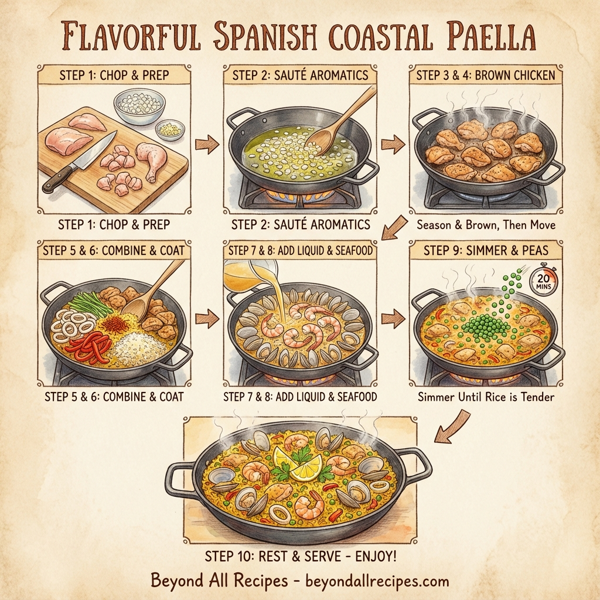 Flavorful Spanish Coastal Paella instructions