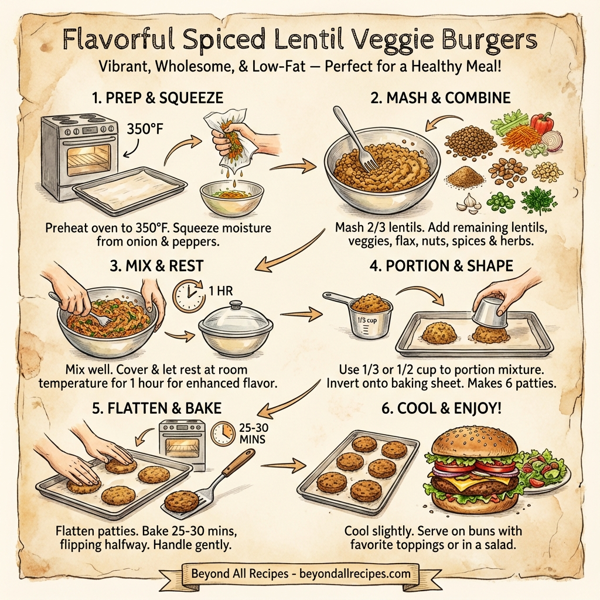 Flavorful Spiced Lentil Veggie Burgers instructions