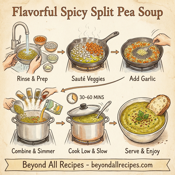 Flavorful Spicy Split Pea Soup instructions