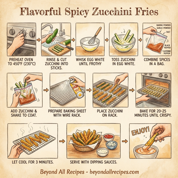 Flavorful Spicy Zucchini Fries instructions