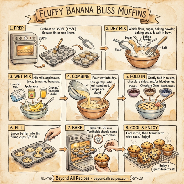 Fluffy Banana Bliss Muffins instructions