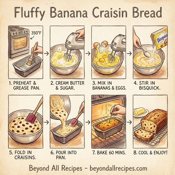 Fluffy Banana Craisin Bread instructions