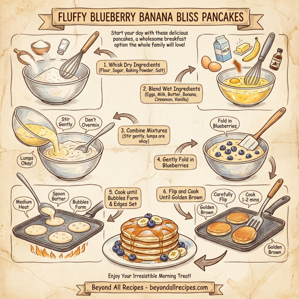 Fluffy Blueberry Banana Bliss Pancakes instructions