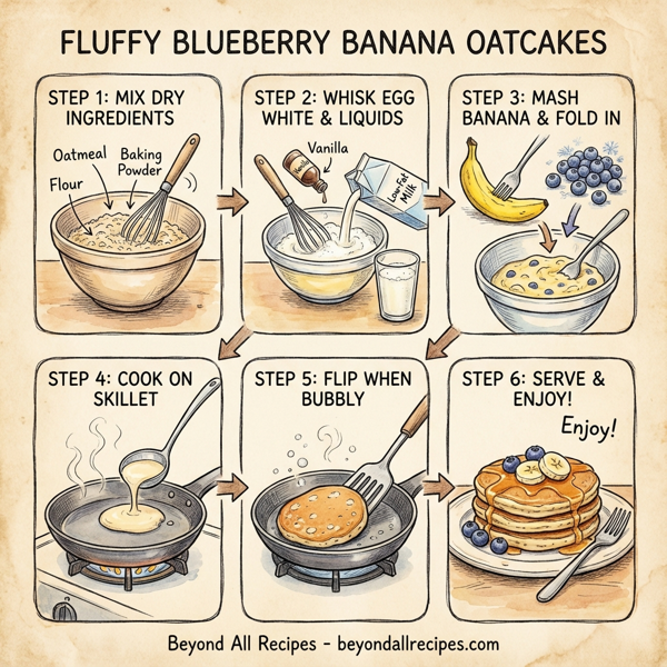 Fluffy Blueberry Banana Oatcakes instructions