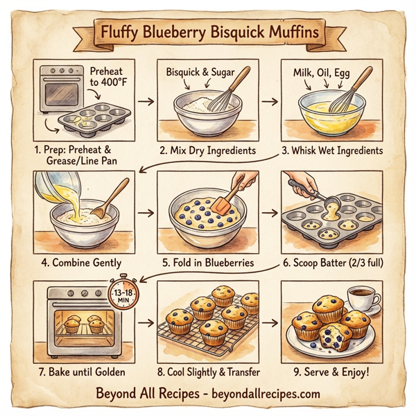 Fluffy Blueberry Bisquick Muffins instructions