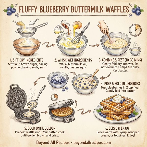 Fluffy Blueberry Buttermilk Waffles instructions