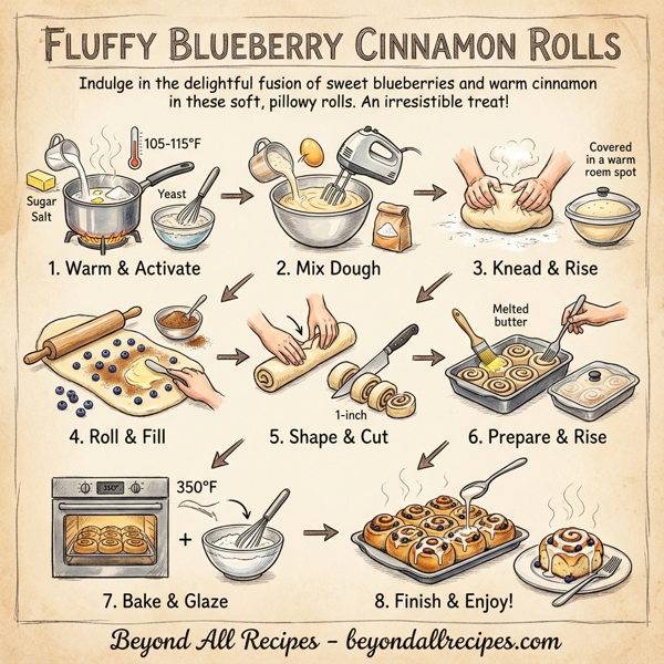 Fluffy Blueberry Cinnamon Rolls instructions