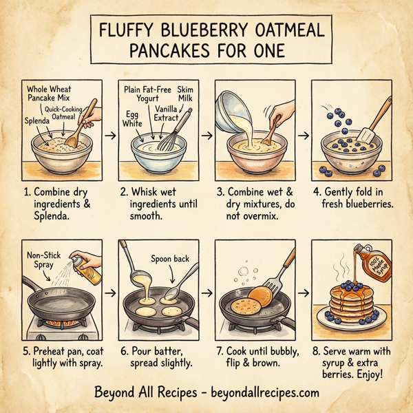 Fluffy Blueberry Oatmeal Pancakes for One instructions