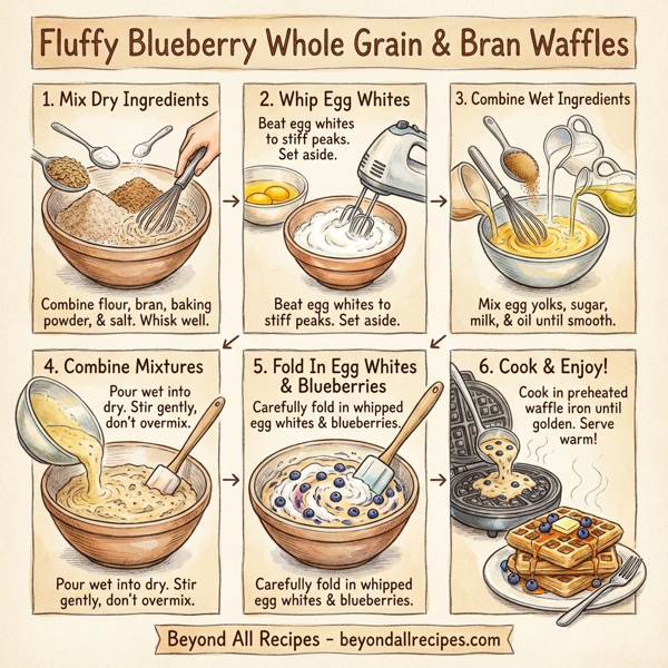 Fluffy Blueberry Whole Grain & Bran Waffles instructions