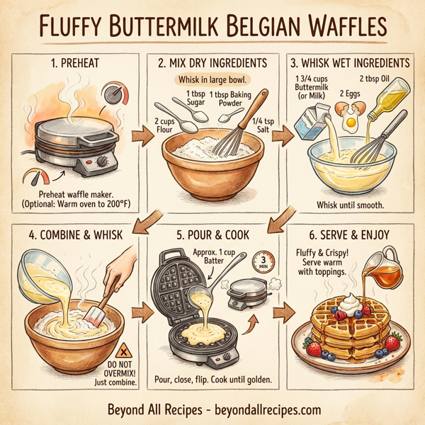 Fluffy Buttermilk Belgian Waffles instructions