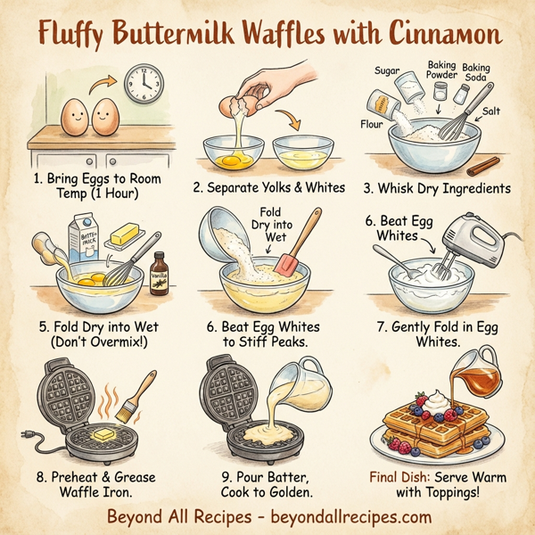Fluffy Buttermilk Waffles with Cinnamon instructions