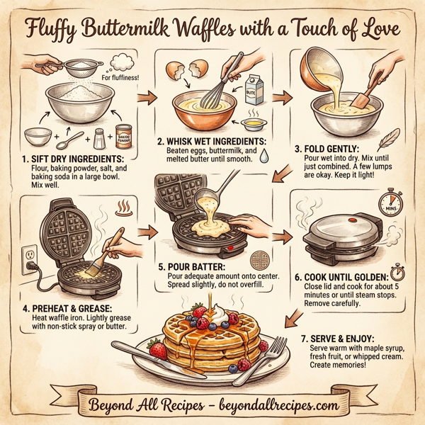 Fluffy Buttermilk Waffles with a Touch of Love instructions
