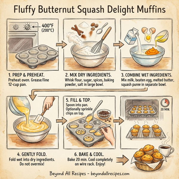 Fluffy Butternut Squash Delight Muffins instructions