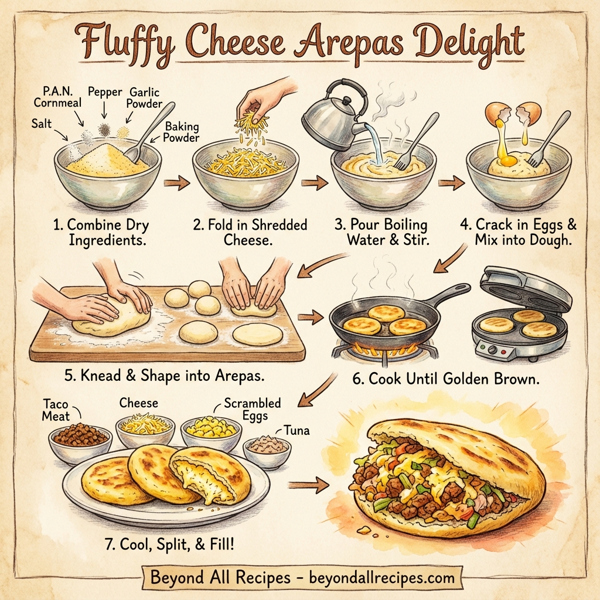 Fluffy Cheese Arepas Delight instructions